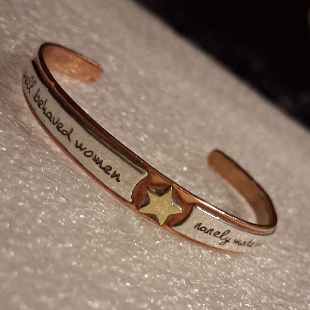 Far Fetched Gold ,silver, Solid Copper Cuff  bracelet , inspirational